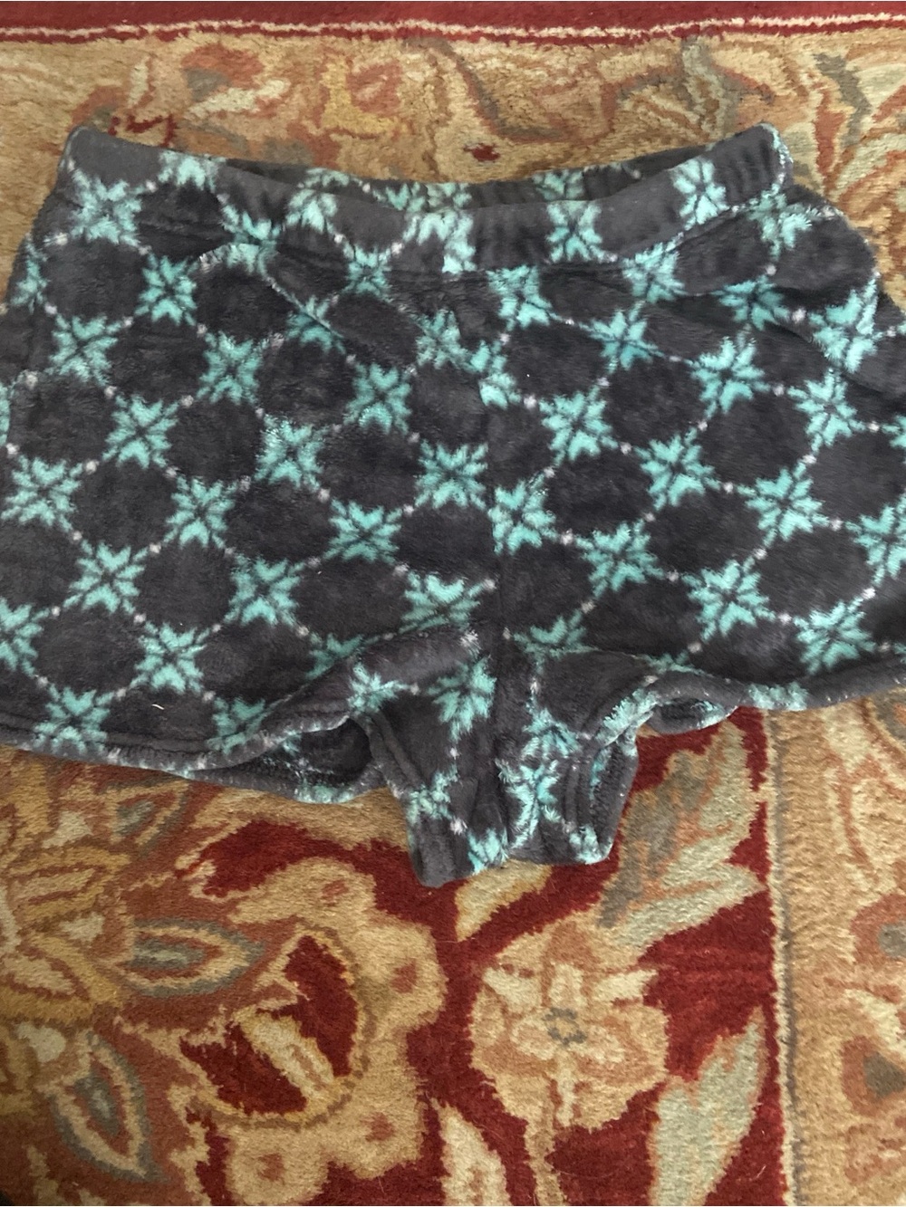 SO Plush Star Pattern Shorts - Gray & Teal